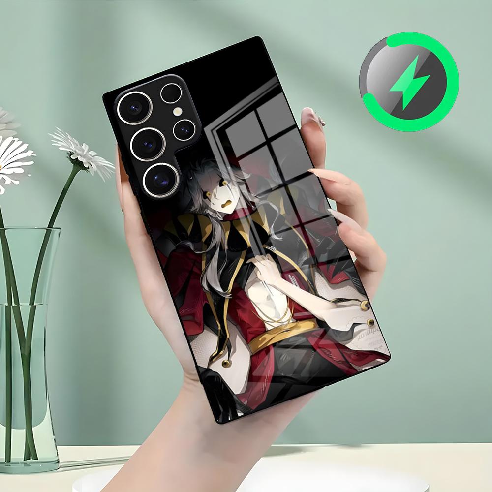 

The Freak Circus Pierrot Phone Case For Samsung S26 S25 S24 S23 S22 S21 S20 Edge Ultra Plus FE For Magsafe Glass Case Galaxy S25 Ultra