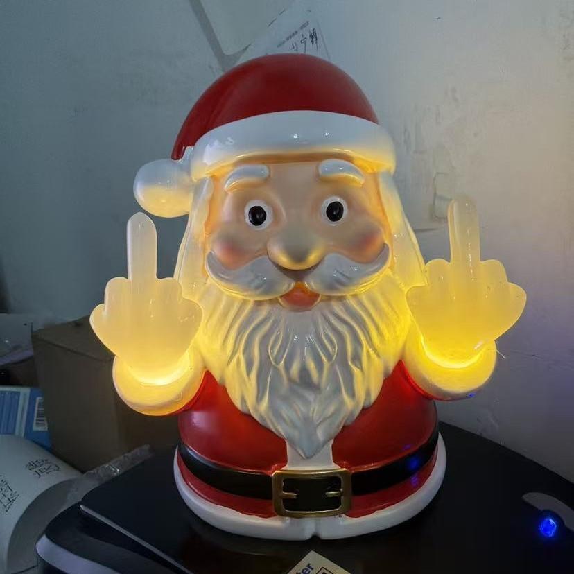Christmas Ghost Resin Wall Light With Glowing Middle Finger For Holiday Decor And Gifting