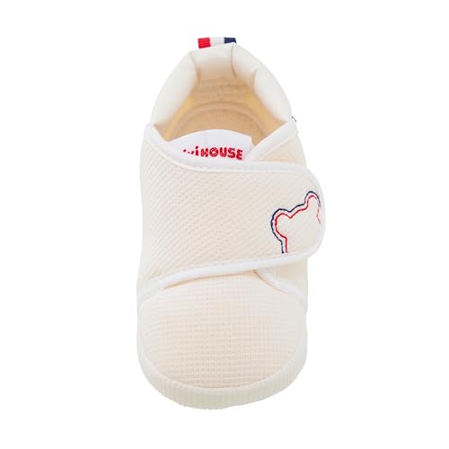 Miki House Baby Shoes, Bear Stitch Pre-Shoes, White, 10.5 cm, 2E