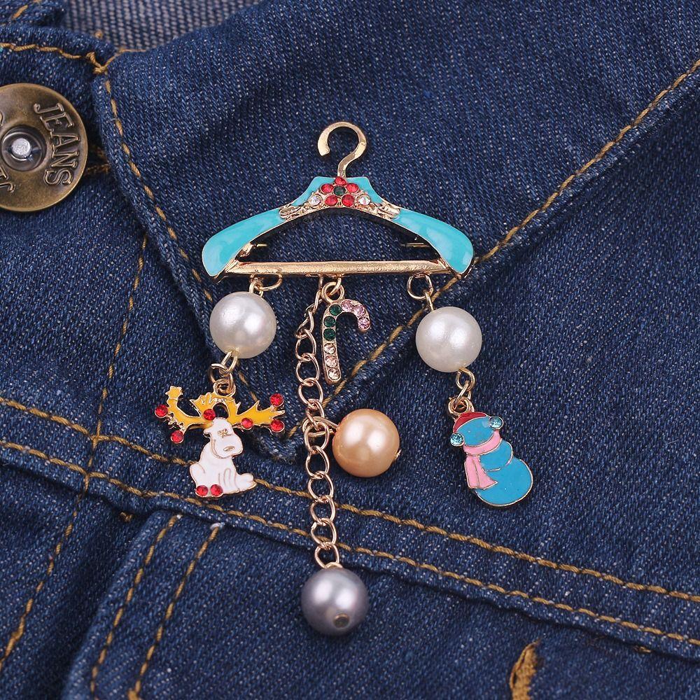 Kids Bag Decoration Women Elk Christmas Brooch Hanger Tassel Pin Jewelry Gift Clothing Brooches