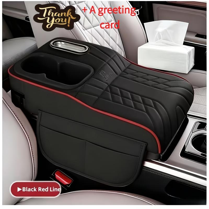 1 Car Center Console Tray with Raised Design, Tissue Box and Cup Holder, Multi-Color Options, Storage Mat