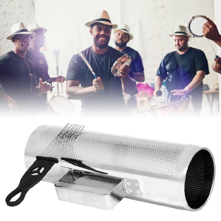 Percussion Guiro Musical Instruments Metal Guiro Shaker with Scraper Band Accompaniment Guiro Musical Training Tool