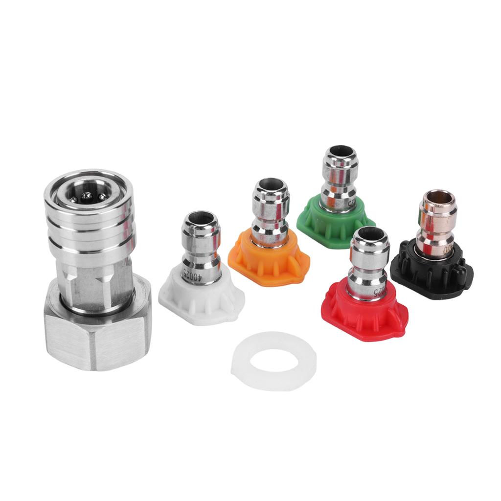 3/4 GHT To 1/4 Quick Connector Stainless Steel Leak-Proof Adapter Convert Water Hose To Power Washer Connector