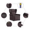 Massage Chair with Rising Function Dark Brown Fabric