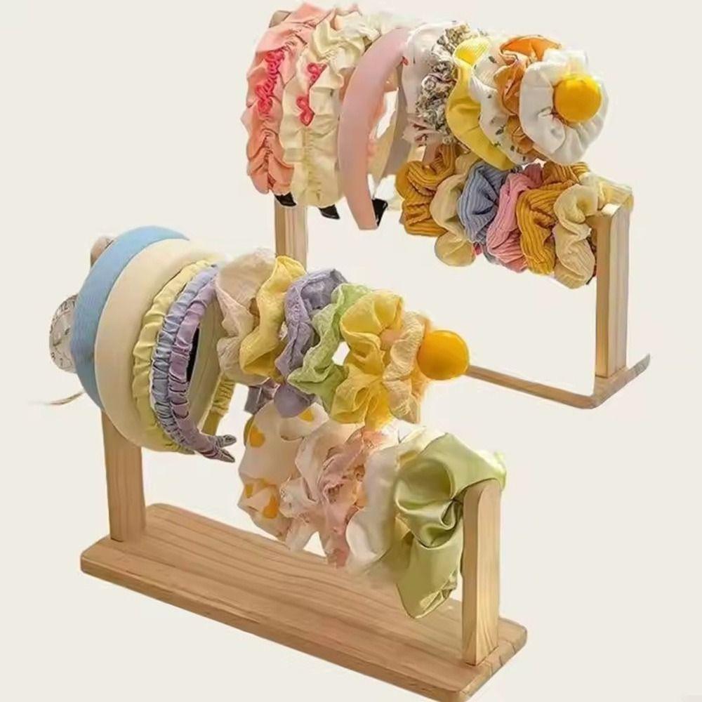 Wooden Hair Band Hair Rope Hair Tie Holder Multifunctional Earring Bracelet Watch Necklace Stand