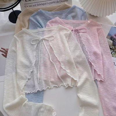 Women's Summer Ice Silk Cardigan – Sun Protection Short Style with Camisole & Skirt, Light Shawl, Air Conditioning Shirt.