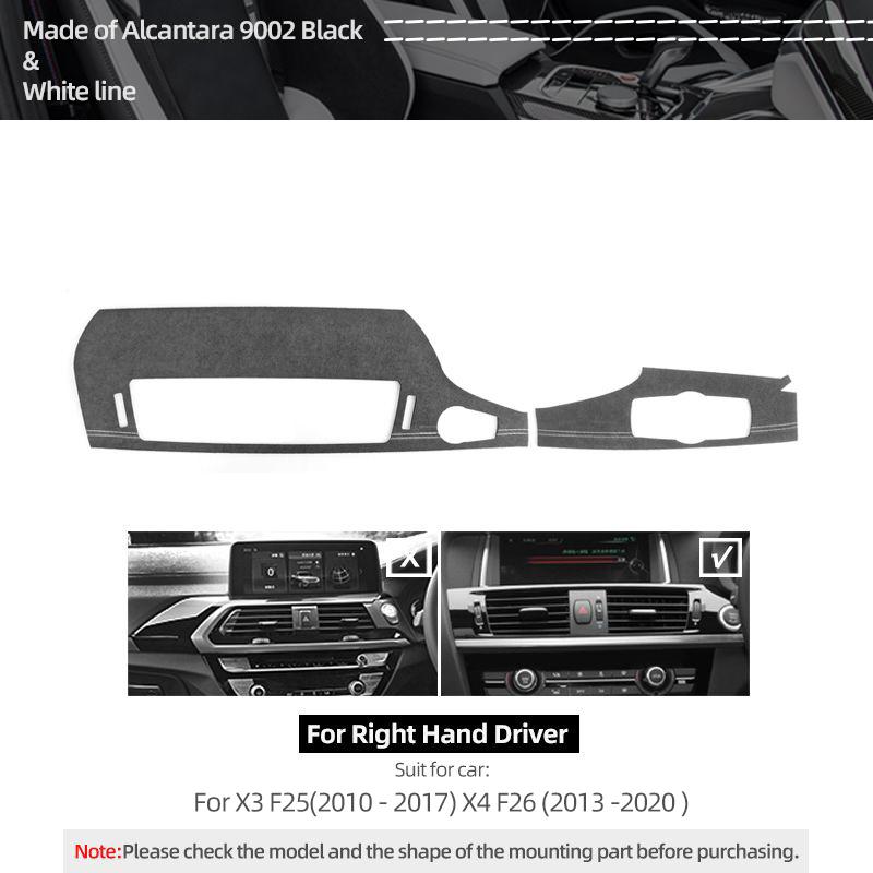 For BMW X3 F25 X4 F26 Made of Alcantara Center Console Air Vent Outlet Trim Frame Performance Stickers Car Interior Accessories