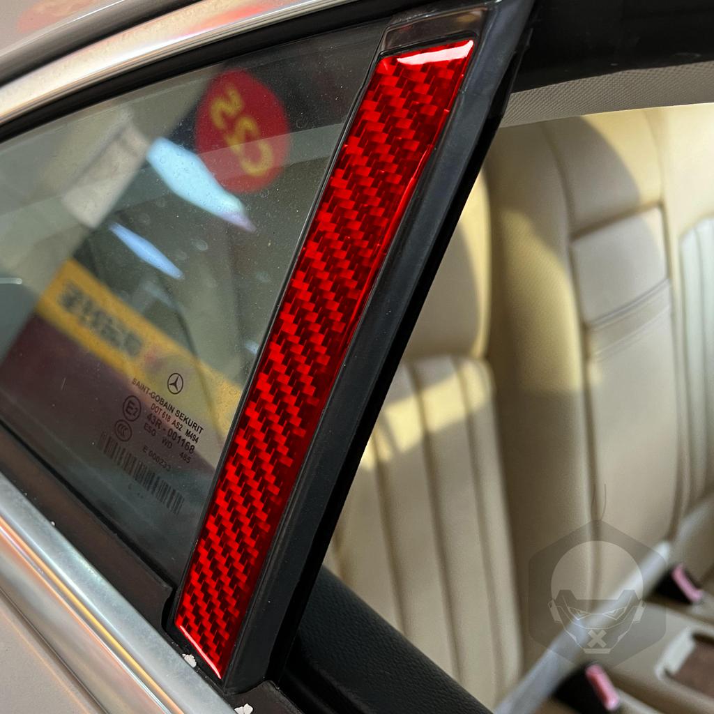For Mercedes-Benz CLS C219 2004-2009 B-Pillar Sticker 4 Pieces Set Cover Trim Real Carbon Fiber Car Interior