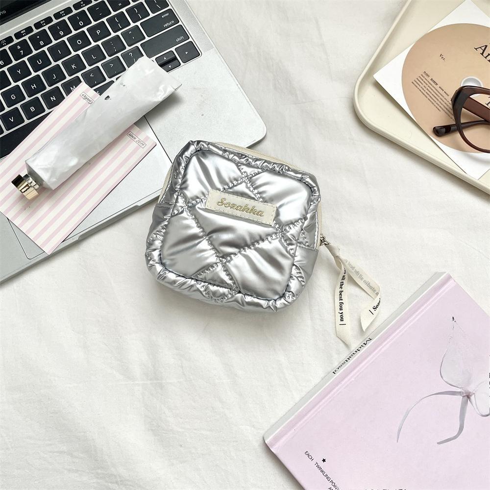 Cute Bow Women Mini Cosmetic Bag Sanitary Napkins Storage Bag Portable Tampon Holder Case Mini Makeup Lipstick Storage Bag Pouch