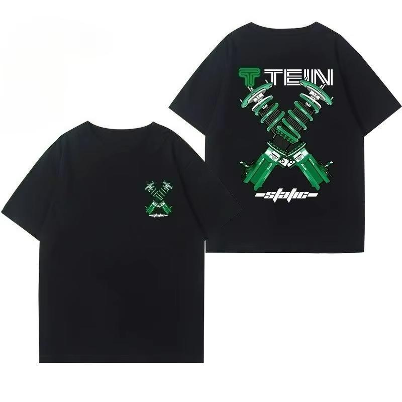 2025 New Men's and Women's TEIN Shock Absorber Modified Car Creative T-shirt Casual Motorcycle Friends Club Short-sleeved Top