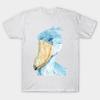 T-shirt Homme Noir Imprimé portrait d'oiseau Martin-pêcheur Aquarelle Impression sur Papier de Transfert sans Découpe T-shirt en Coton