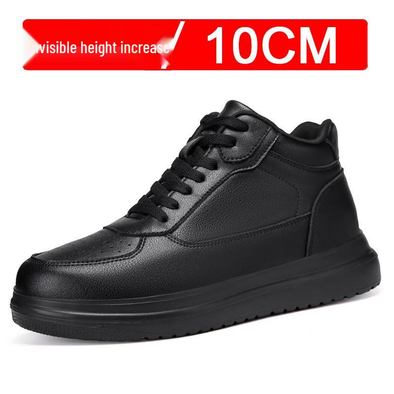 Men's Breathable 10cm Height Increasing Sports Shoes - Autumn Korean Style Mid-Top Casual Sneakers