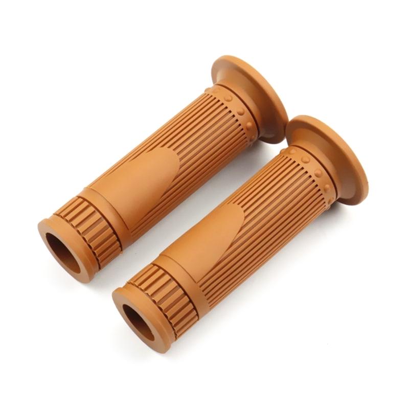 Universal Motorcycle Handlebar Grips Rubber Cover, 2Pcs 7/8  Motorcycle Hand Grips Soft Anti Vibration Non-Slip Grip коричневый