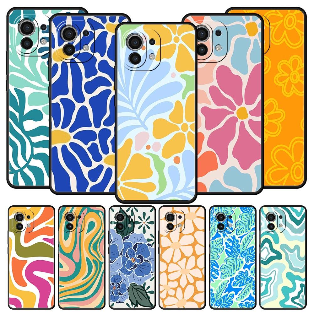 Phone Case For Xiaomi Mi 15 14 14T 13T 12T Pro 12 13 11 Lite 5G 11T X6 X5 Pro Soft TPU Cover Abstract Flower Market