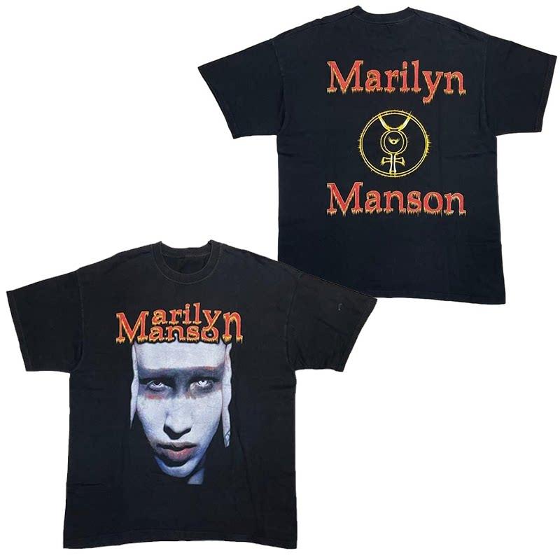 Marilyn Manson Abstract Casual TShirt Luxury Band Brand for Men and Women Top