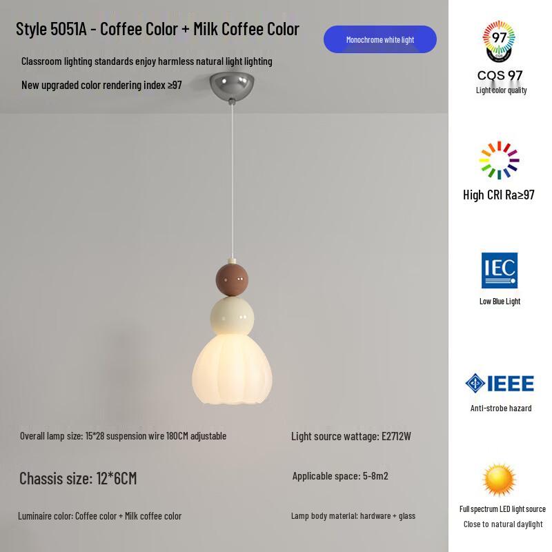 

UOSU French Cream Style Bedside Pendant Lamp