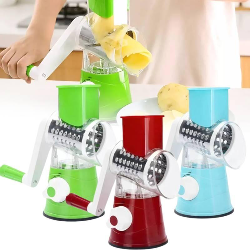 Rotary 3in1 Food Slicer Chopper Cheese Grater Fruit Vegetable Cutter Shredder