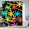 Tropical Palm Tree Shower Curtain Sunny Beach Vibrant Colors Waterproof Bath Decoration With Rod (180X240Cm)