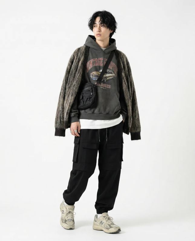 SEVENSELAH Multi-Pocket Flap Cargo Jogger Black