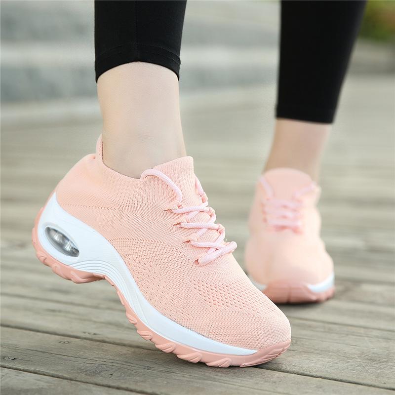 Damenschuhe in Übergröße neue Sportschuhe Damen Flyknit Luftpolstersocken Schuhe Rocking Shoes Freizeitschuhe Laufschuhe Größe 42