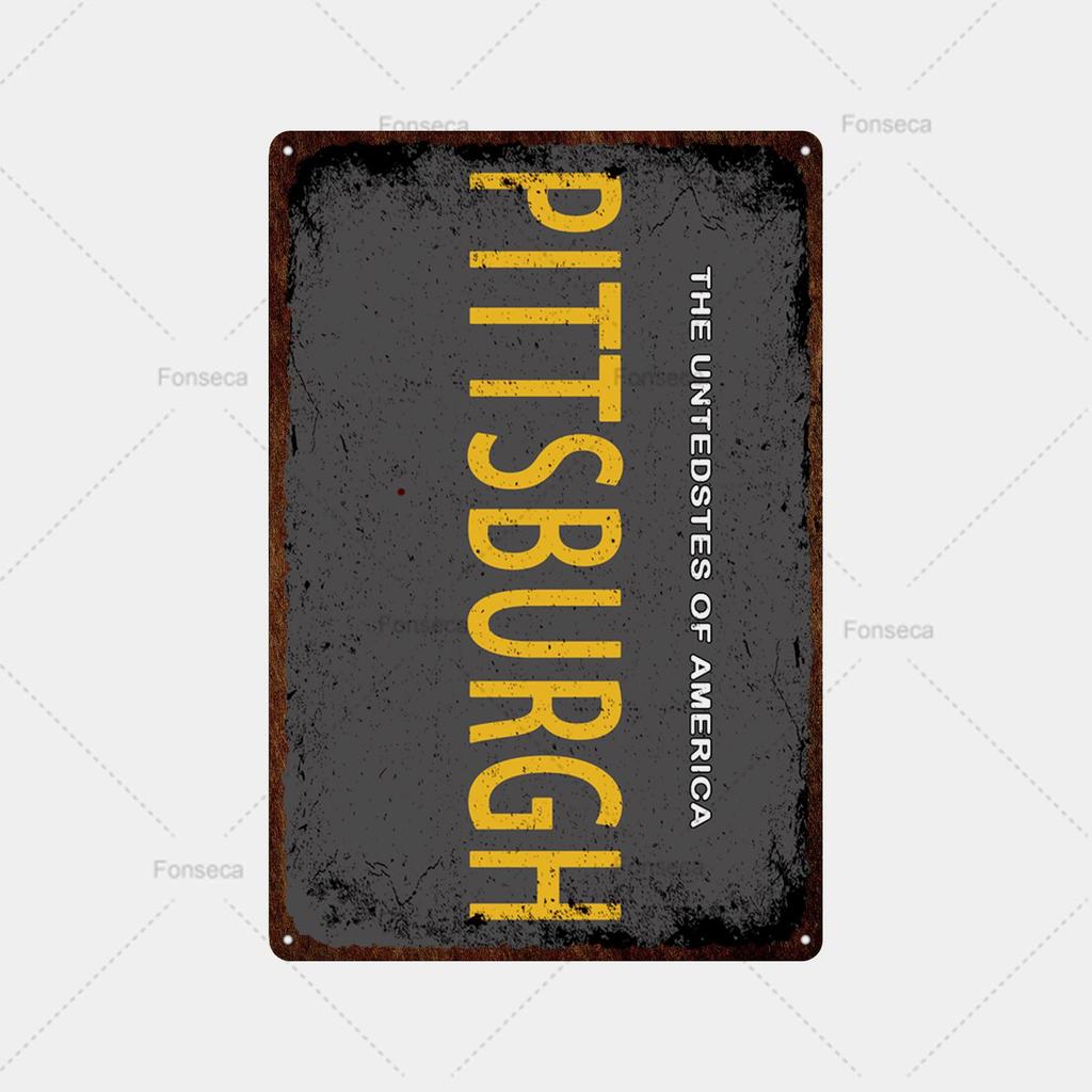 Place Name Sign Metal Sign Vintage Tin Sign Plaque Metal Bar Retro Wall Decor Bar Club Man Cave Metal Poster