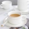 Europejski Luksusowy Zestaw Ceramicznych Filiżanek do Kawy ze Złotym Brzegiem