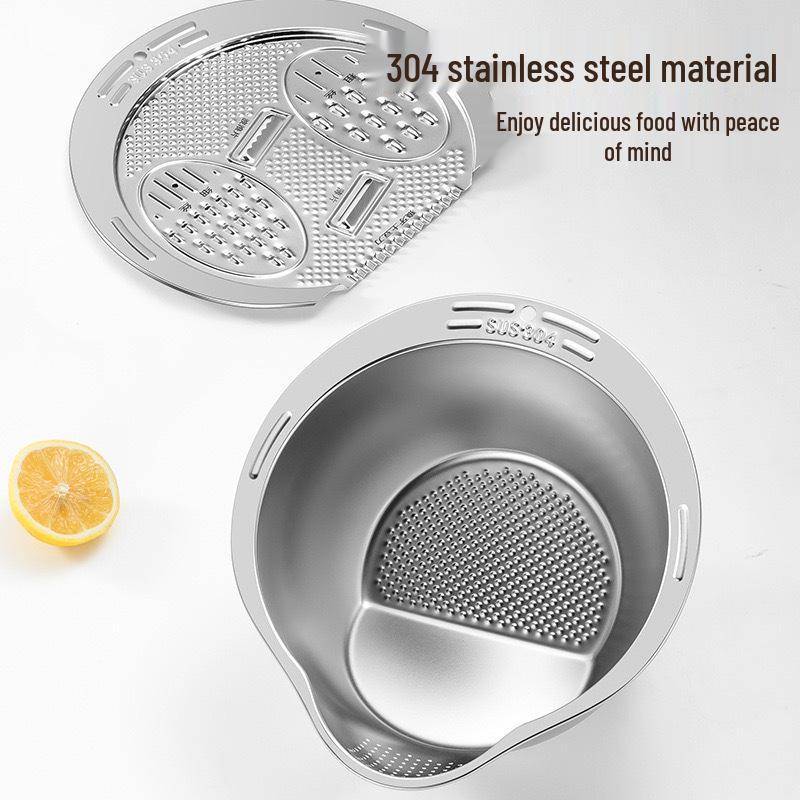 304 Stainless Steel Rice and Vegetable Washing Basin with Sieve
