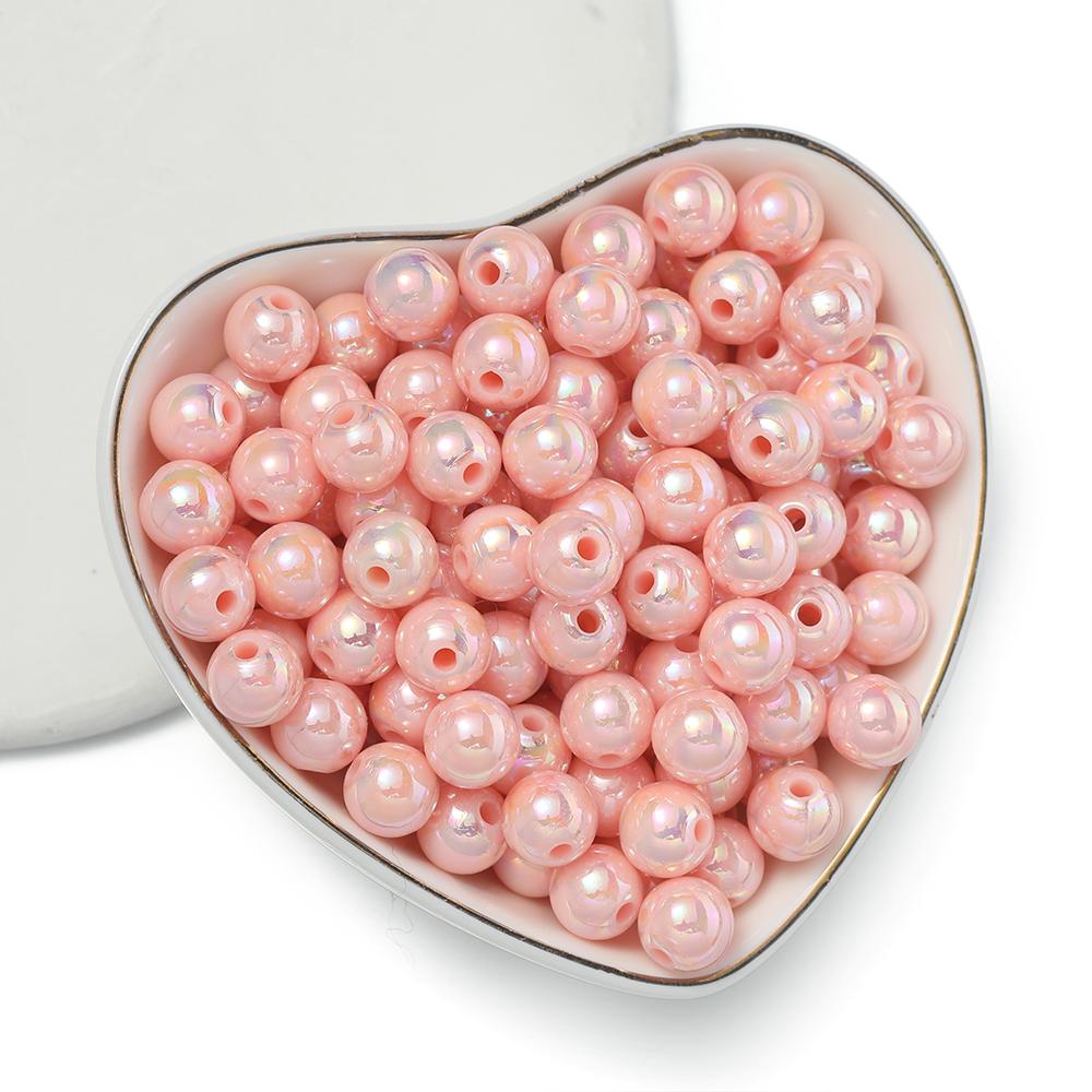 50/100pcs 6/8/10mm AB Color Acrylic Beads Round Loose Spacer Beads for Jewelry Making DIY Handmade Necklace Bracelet Accessories