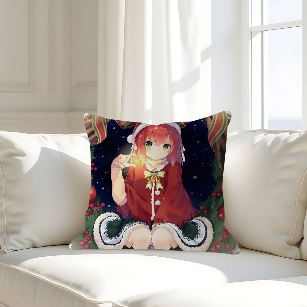 Anime Christmas Girl Pillow Case Removable Washable Cushion Cover – All-Season Soft Linen