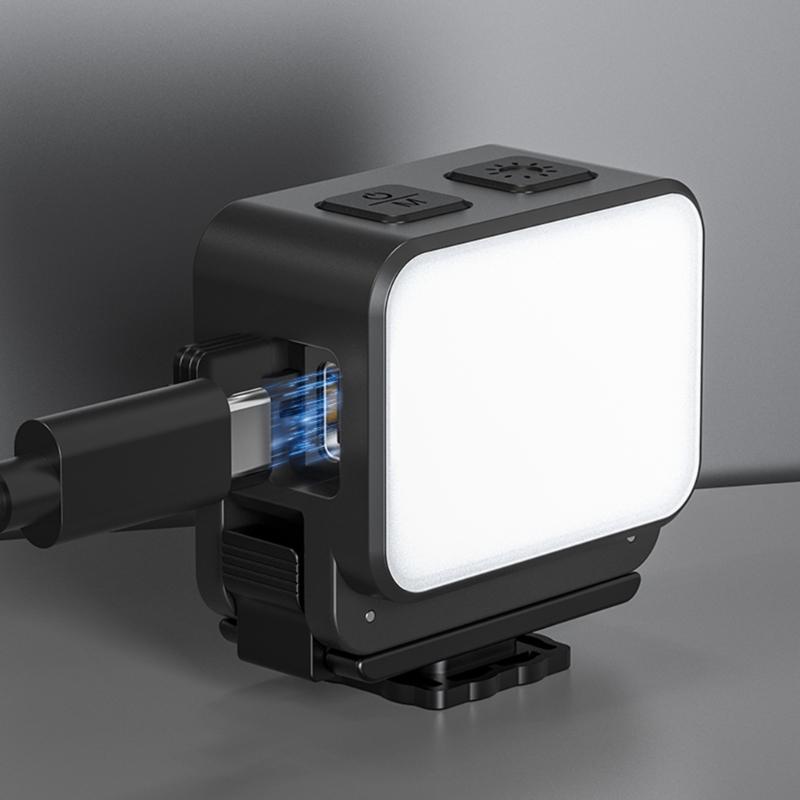 Mini LED Vloggings Light With Magnetic Mount And Waterproof Design For Action Cameras Cold Shoe Adapters 3000K 8700K Adjustable