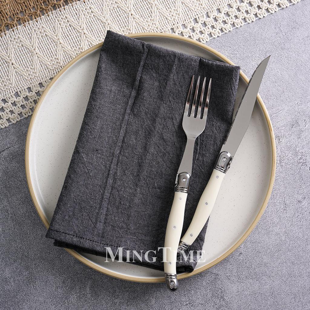 45×45cm Pure Cotton Square Napkin Heather Mixed Yarn 18×18in Soft Table Napkin for Wedding Party Hotel Home Kitchen Decor