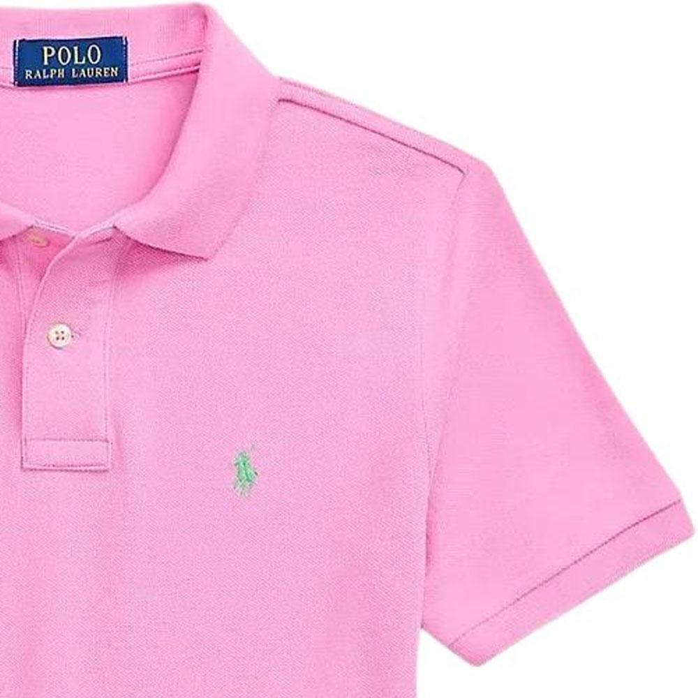 Polo Ralph Lauren Polo Shirt Ss25 Embroidered Logo Cotton Short Sleeve Kids tops Peach-Pink 323703632-196