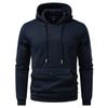 Fashion Winter Autumn Men's Casual Hoodie Big Pocket Solid Color Hooded Sweatshirt Sweatshirts Pullover Fleece Streetwear