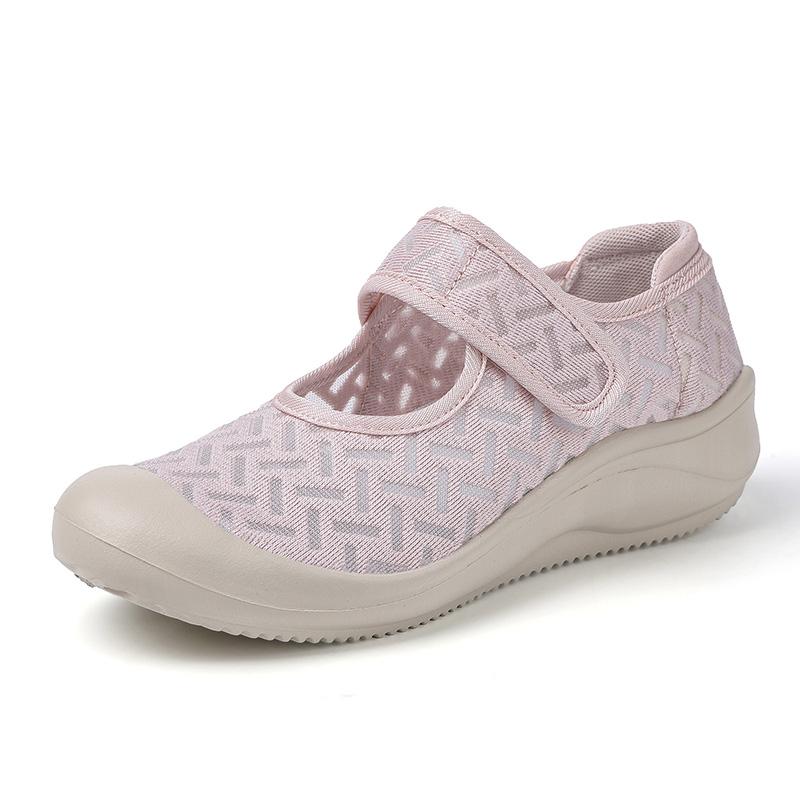 Spring/summer New Breathable Mesh Oversized Women's Shoes Magic Tape a Light Soft-soled Casual Sneakers Mom Shoes
