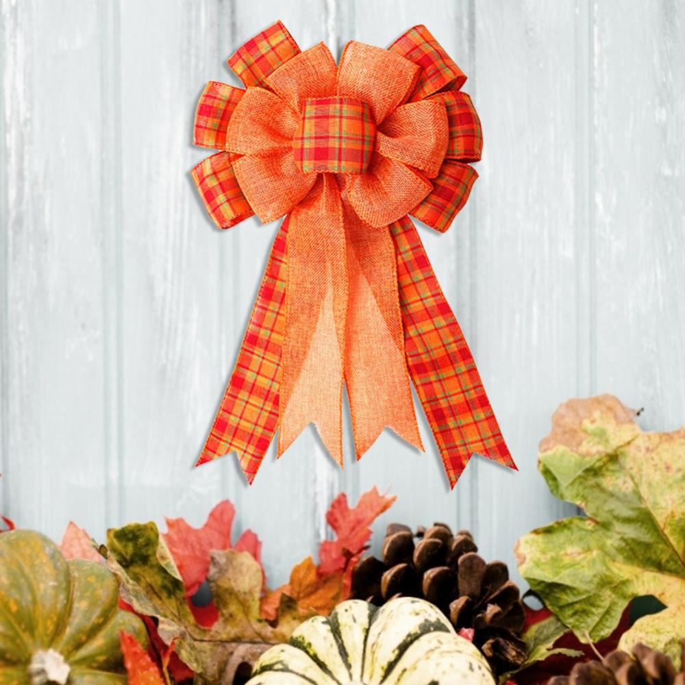 

Buffalo Plaid Bow Home Indoor Outdoor Decorations Thanksgiving Wreath Bow