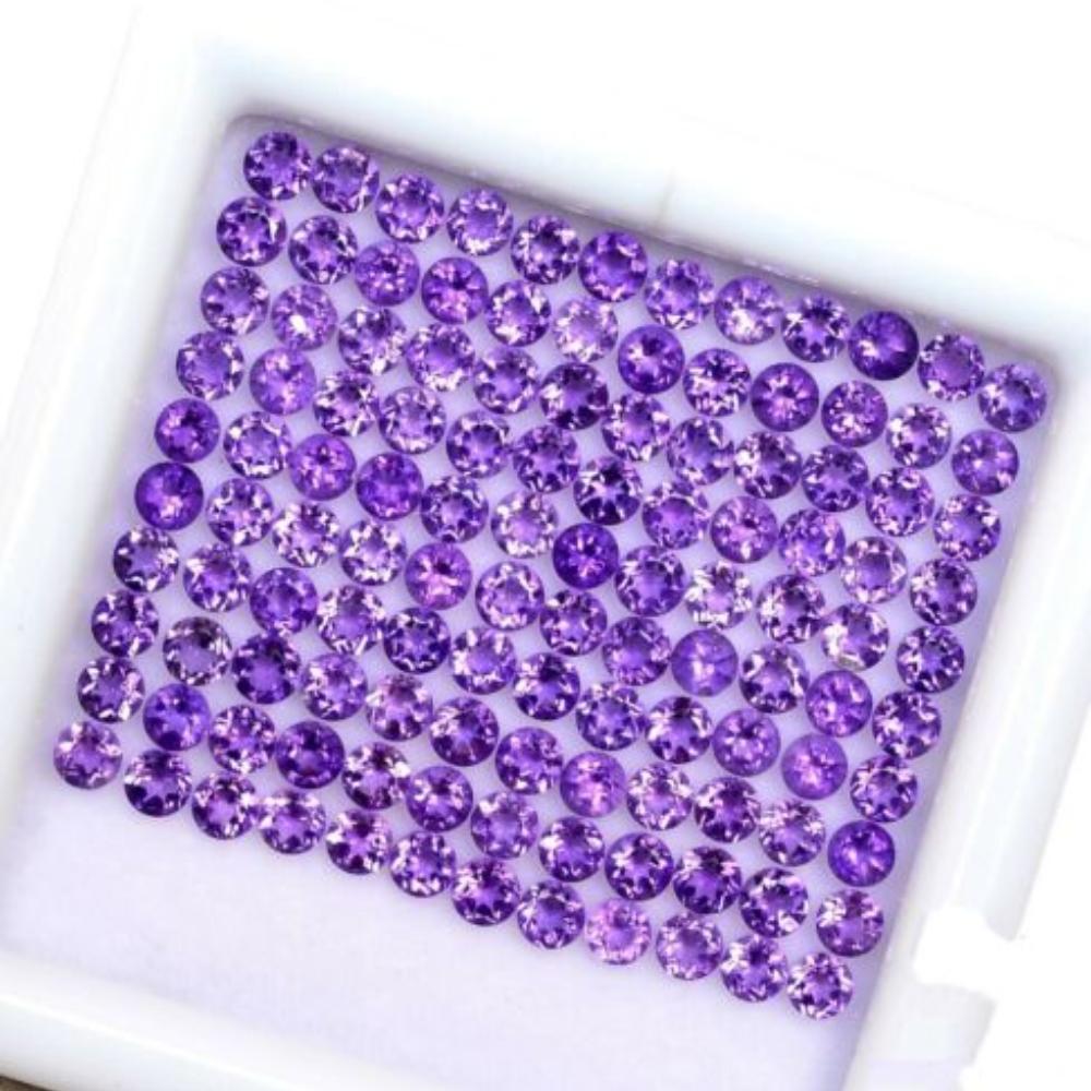 Naturlig ametyst rund form afrikansk lilla fasettert løs edelsten, helbredende ametyst rund edelstensparti.