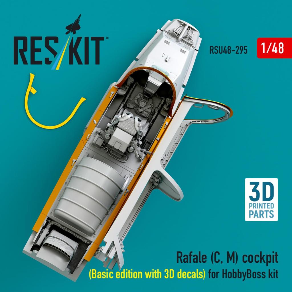 Reskit Rafale Cockpit Interior Decal Hobby Plastic Model Parts 1/48 C/M w/3D (for Boss) RSKU48-0295 (Airplane)