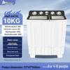 Dual Tub Semi-Automatic Washing Machine, 10kg Large Capacity for Dorms & Rentals