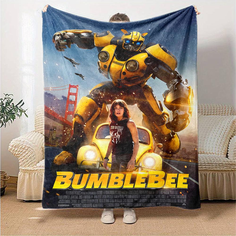 1pc Bumblebee1 Blanket, Gift, for Men and Women, Soft Blanket, Good for Sofa Bed Couch Travel, Lightweight Flannel Blanket