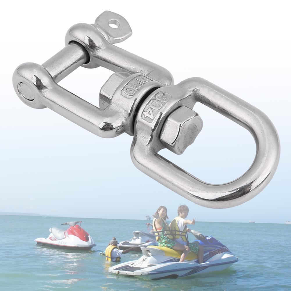 Hochleistungs 304 Edelstahl Drehbarer Ring Schnapphaken Rollender Schäkel Gerät(6mm)