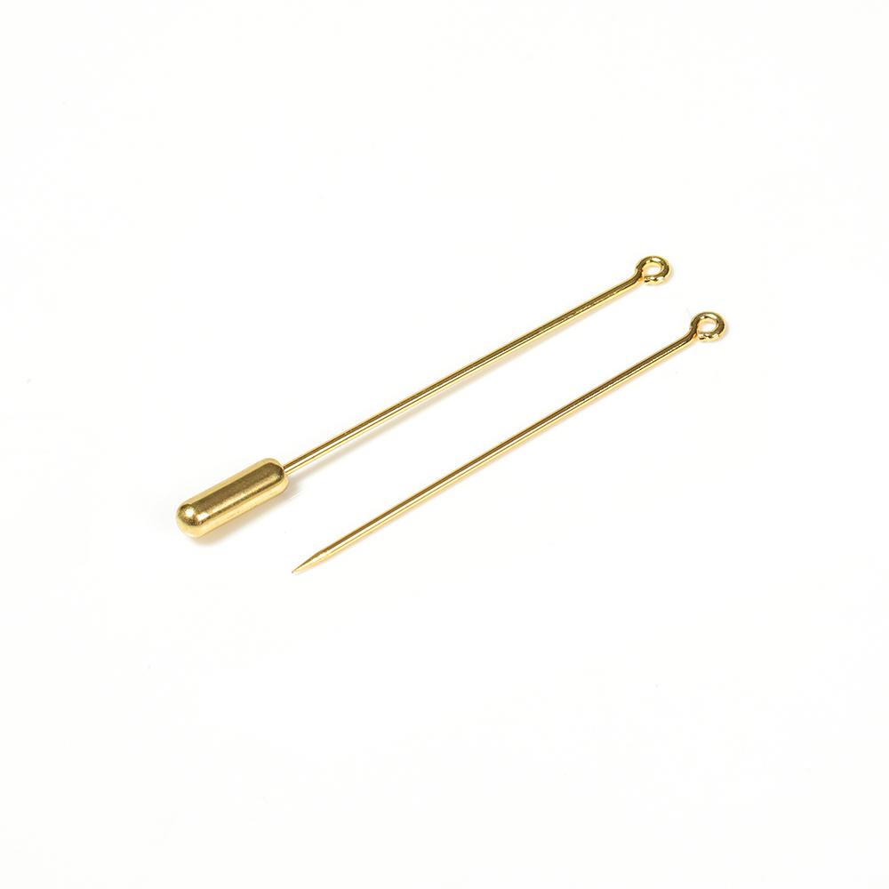 20pcs DIY Brooch Pin Base 50/70mm Long Brooch Pin Settings Loop Eye Brooch Safety Stopper Jewelry Making Components Wholesale