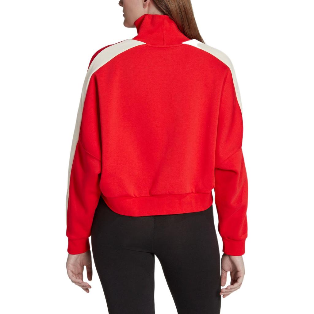 adidas Felpa Pullover Originals con Stampa a Strisce Trefoil e Collo Alto da Donna Top Rossi IA3931