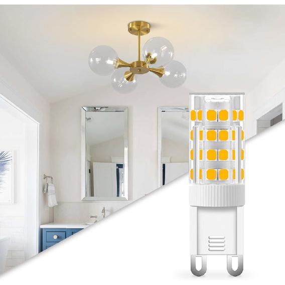 KCO Lighting G9 LED Light Bulb 3000K Warm White Non Dimmable G9 Light Bulb 7W Chandelier G9 LED Light Bulbs Bi Pin Base 360°Beam Angle (6-Pack)