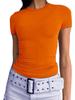2024 Women's Long-Sleeve Ribbed Crew Neck Slim-Fit T-Shirt