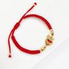Red/Black Rope Braided Sacred Heart Shaped Crystal Cross Bracelet Classic for Men Women Lucky Religious Jewelry Party Gift