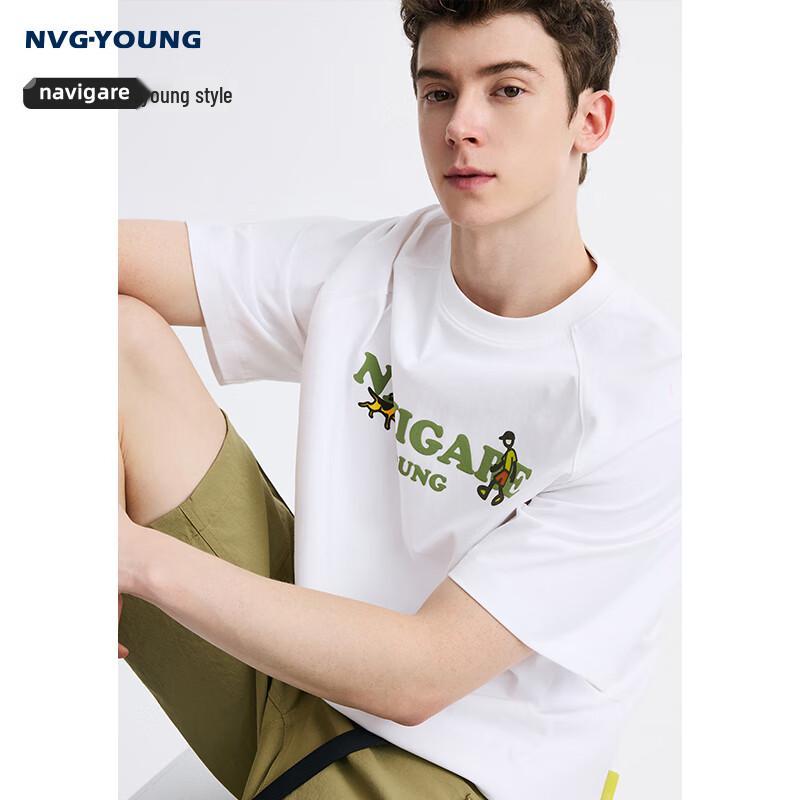 NVG·YOUNG Men s Ice Silk Letter Print Short Sleeve T-Shirt M