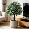 Outdoor Faux Plants with Stands 23.6" Artificial Lavender Topiary Ball Spike Shrub Bushes UV Protected Greenery Resistant for Front Porch Backyard
