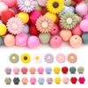 66Pcs New Baby Daisy Silicone Beads Sunflower Teethers Food Grade Teether Bpa-Free for Baby Teething Chew Toys Chain Accessories