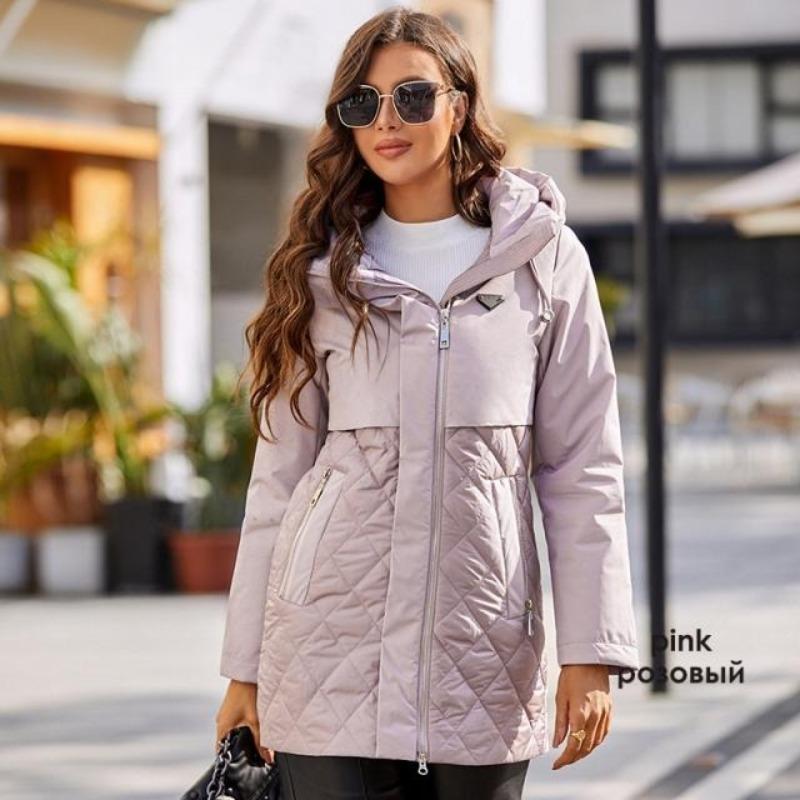 EastRogue New Women's Jacket Spring 2022 High-Quality Mid-Length Women Coat Stitching Hooded Design Windproof Casual Parkas 8226