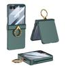 Samsung Z Flip7 Full-Cover Solid Color Case with Hinge Protection and Built-In Ring Stand